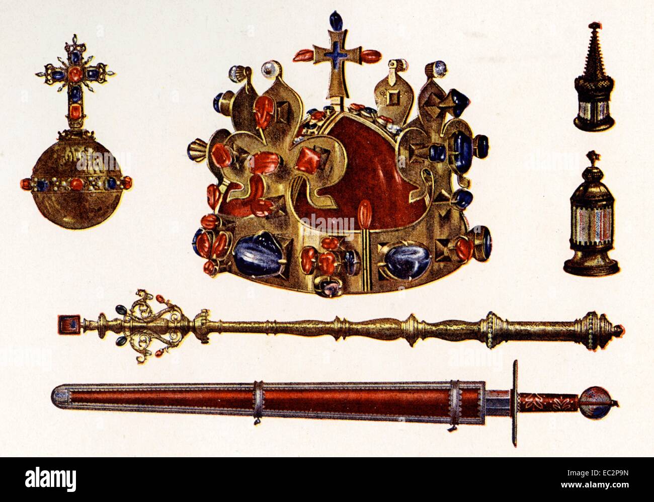 Les Joyaux de la Couronne de Bohême, parfois appelé le joyaux de la Couronne tchèque Banque D'Images