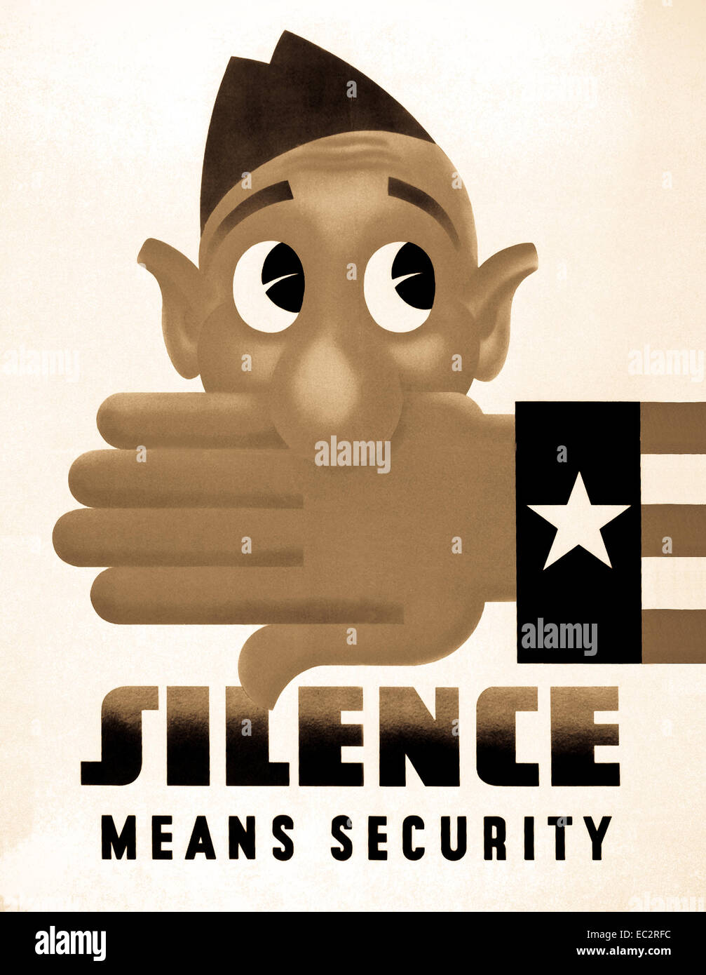 Le silence signifie sécurité. 1944. poster par schlaikjer. (Bureau des rapports gouvernementaux) Banque D'Images
