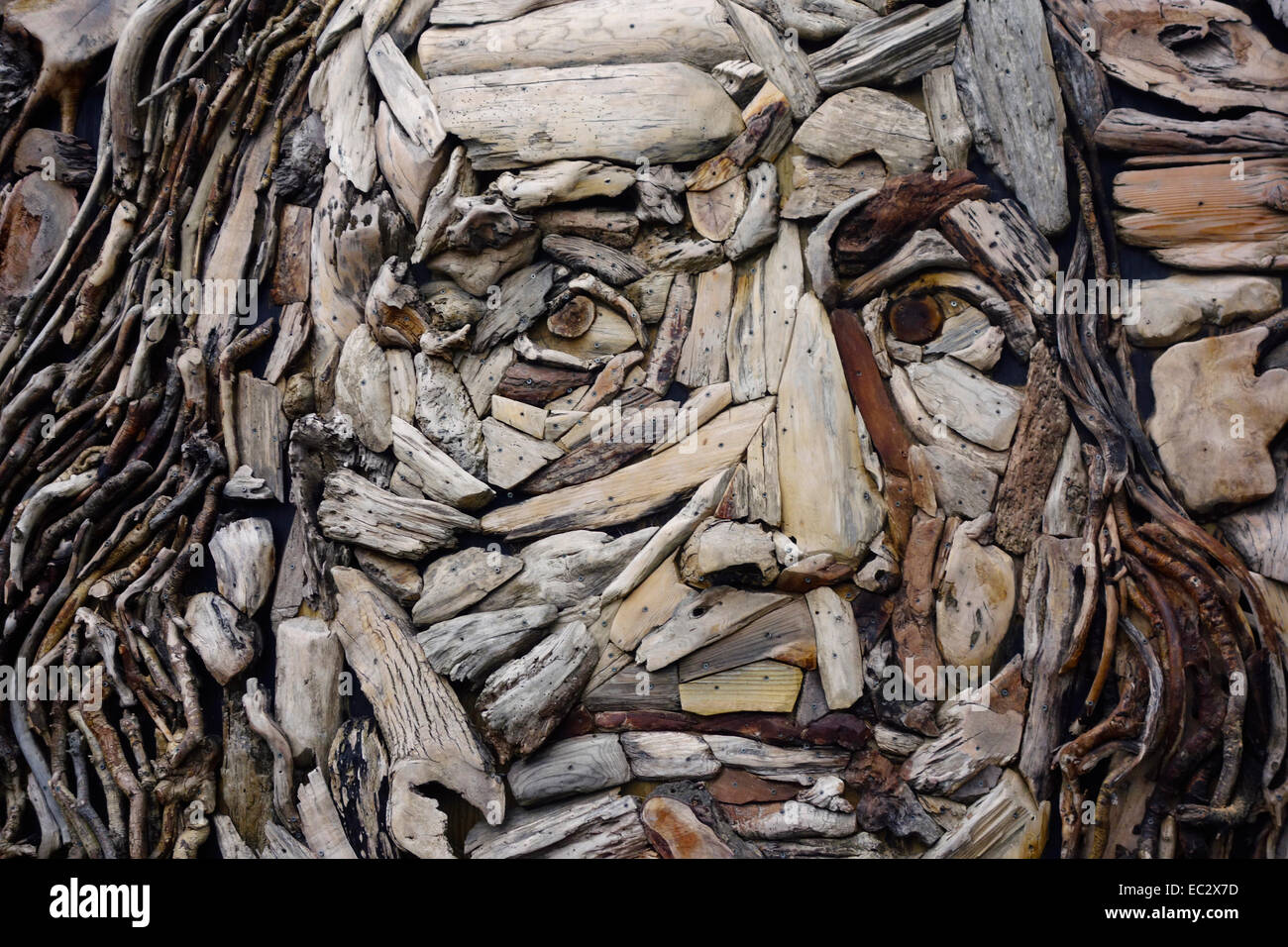 Benjamin Franklin la sculpture sur bois à Long Island Banque D'Images