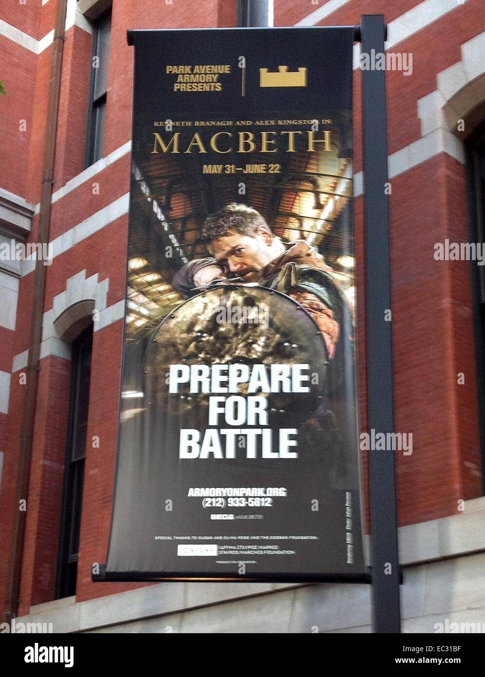 Macbeth party d'ouverture au Park Avenue Armory - Arrivées. Avec : Kenneth Branagh poster Où : New York, New York, United States Quand : 05 Juin 2014 Banque D'Images