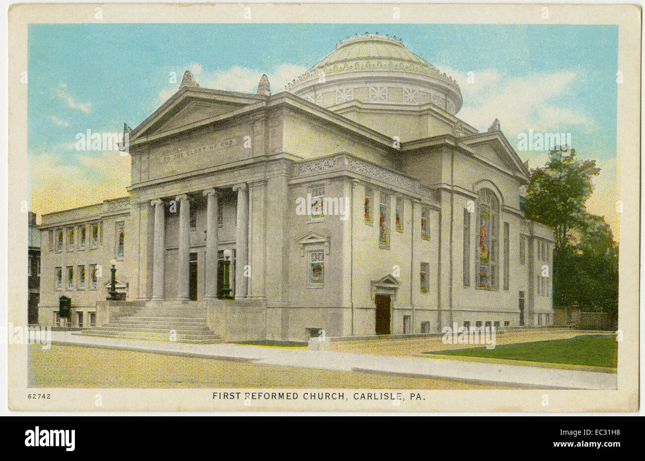 Première Église Réformée de Carlisle, en Pennsylvanie sur une carte postale pré-1923. À partir de la RG 428 Banque D'Images