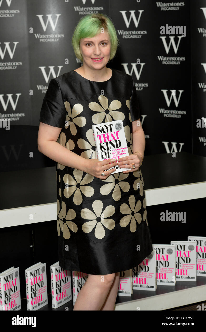 Auteur et l'actrice Lena Dunham à un livre signature à Londres. Banque D'Images