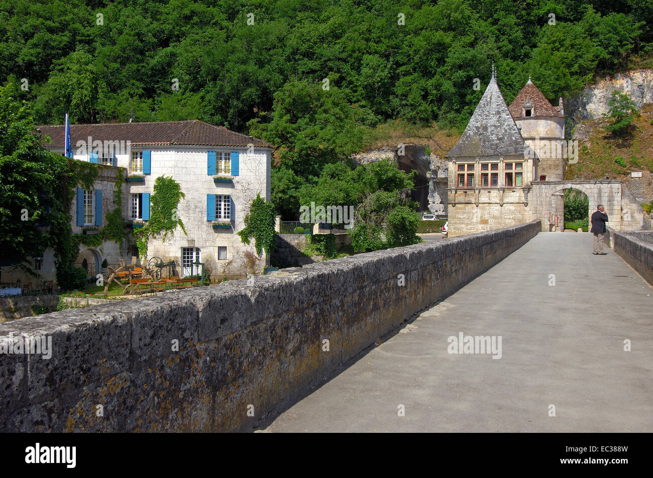 Brantome, Moulin de L'Abbaye Hotel, Dordogne, Perigord, Dronne, France, Europe Banque D'Images