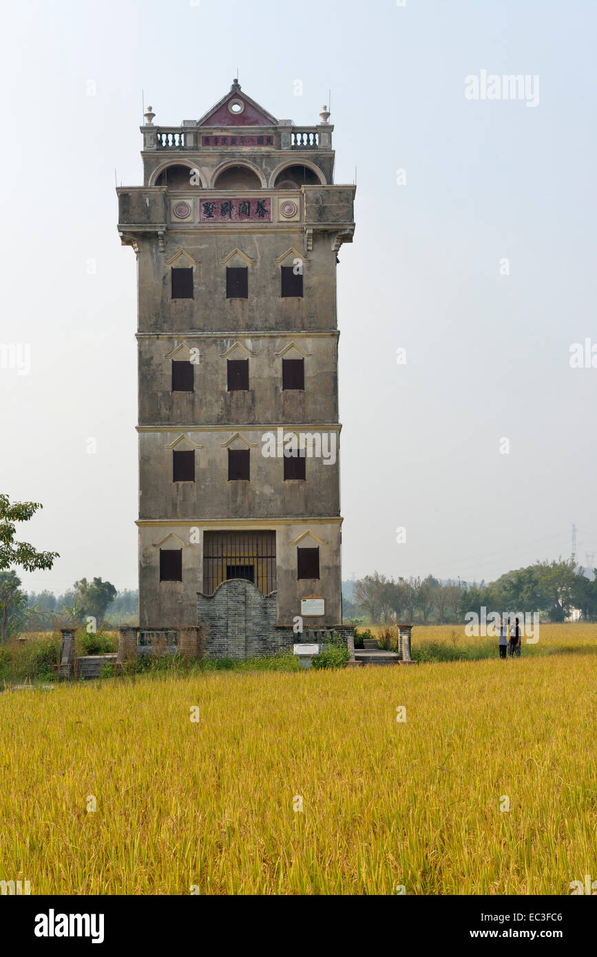 Kaiping Diaolou et les villages ont été ajoutés à la liste des sites du patrimoine mondial de l'en 2007. Banque D'Images