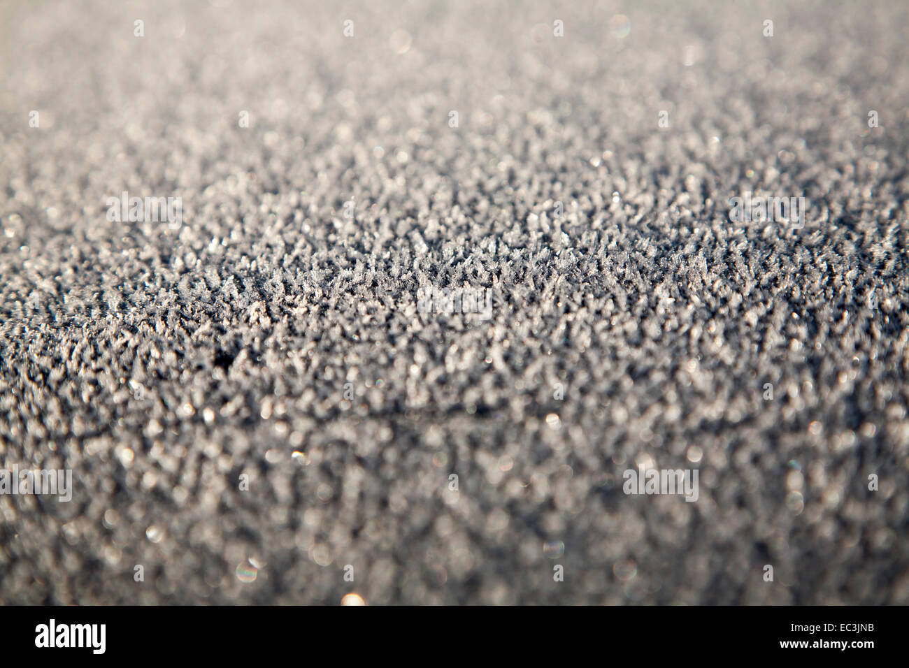 Cristaux de glace gel frost froid matin d'hiver toit de voiture UK Banque D'Images