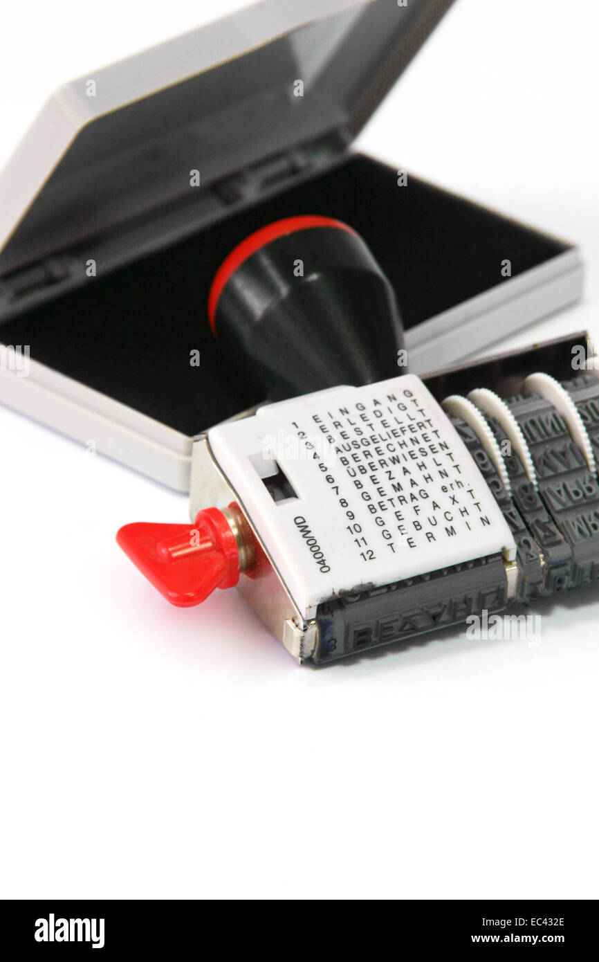 Timbre avec tampon encreur Banque D'Images