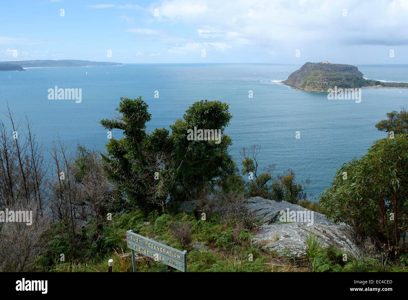 Vue depuis West Head Lookout en bande Ku-ring-gai Chase National Park Banque D'Images