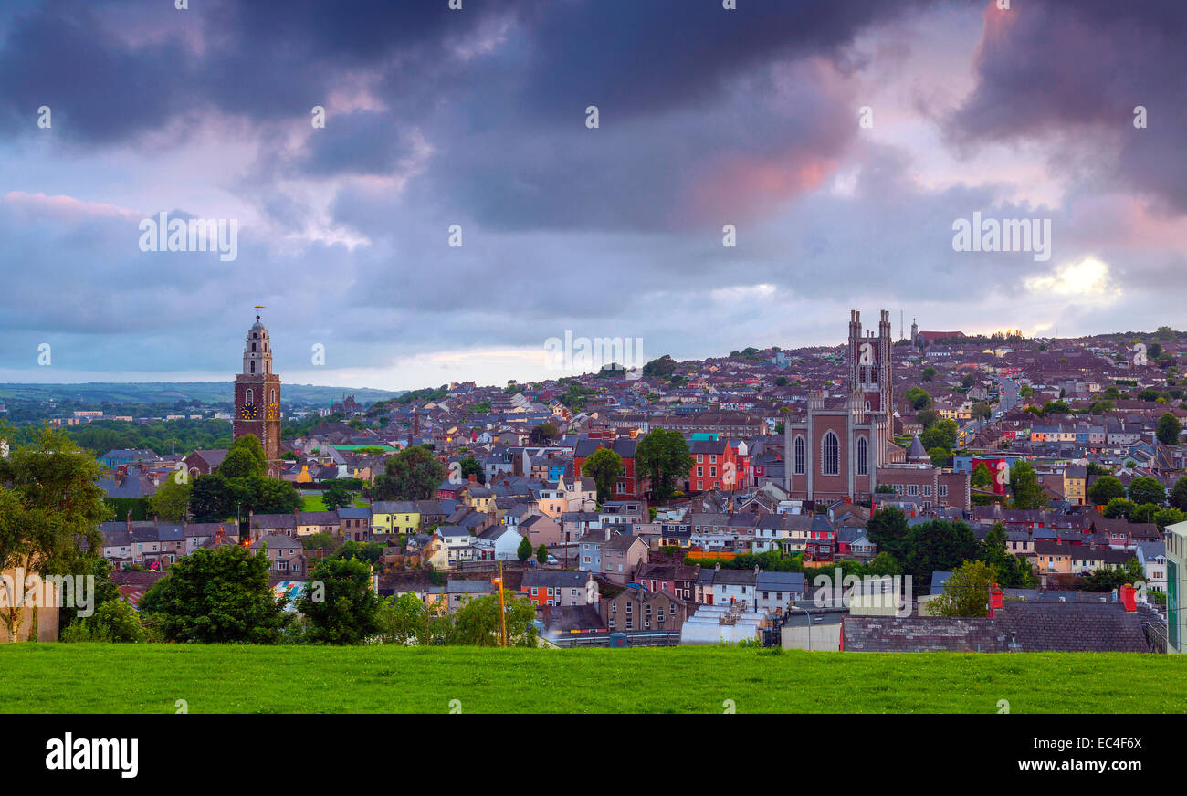 La ville de Cork vue depuis la colline de la Saint-Patrick Banque D'Images