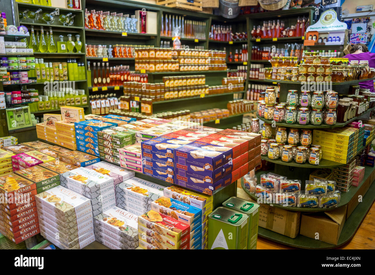 Magasin de bonbons la ville de Corfou Banque D'Images