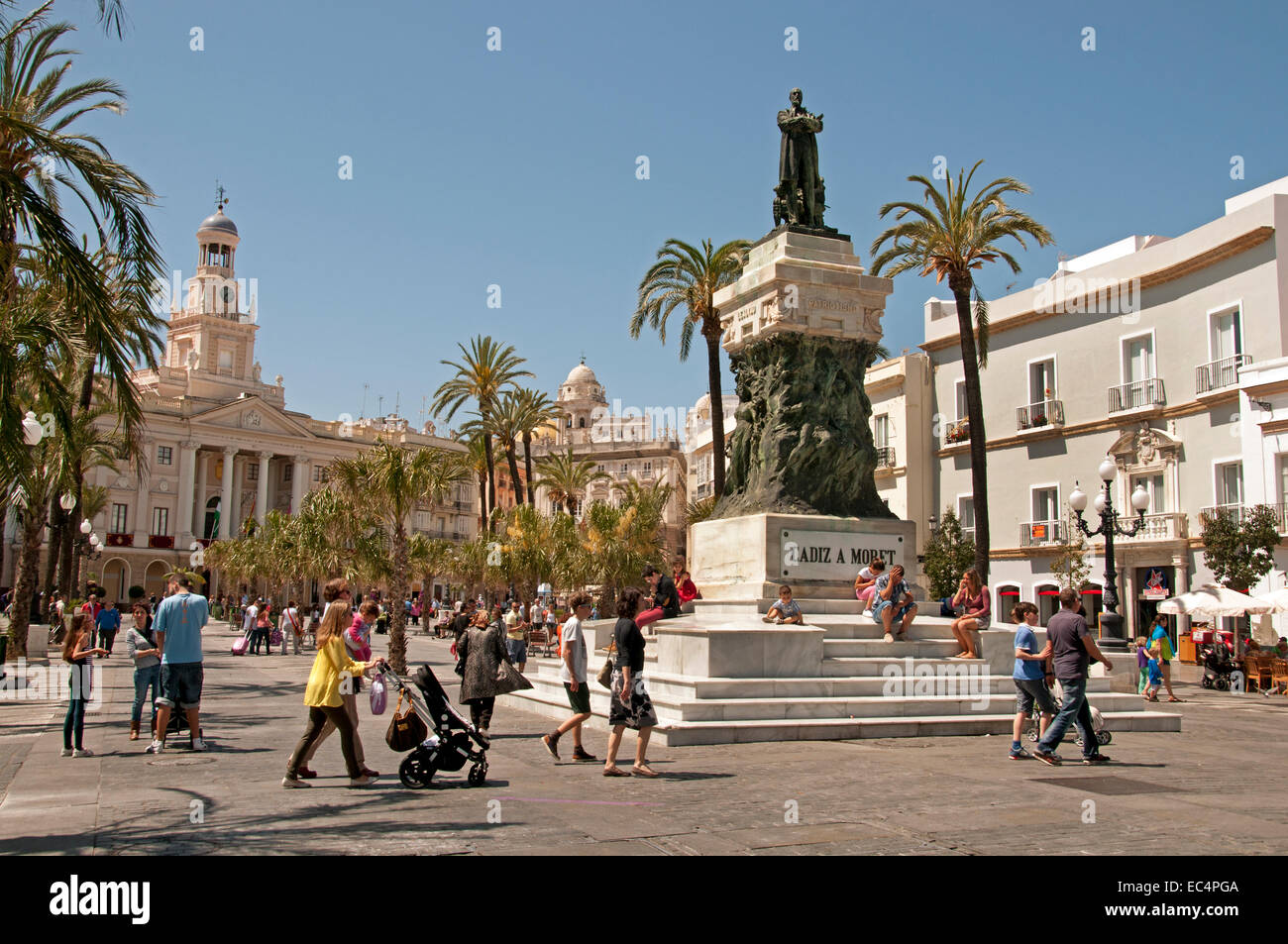 Place de la Cathédrale de Cadix (Plaza de la Catedral) Andalousie Espagne Espagnol Banque D'Images