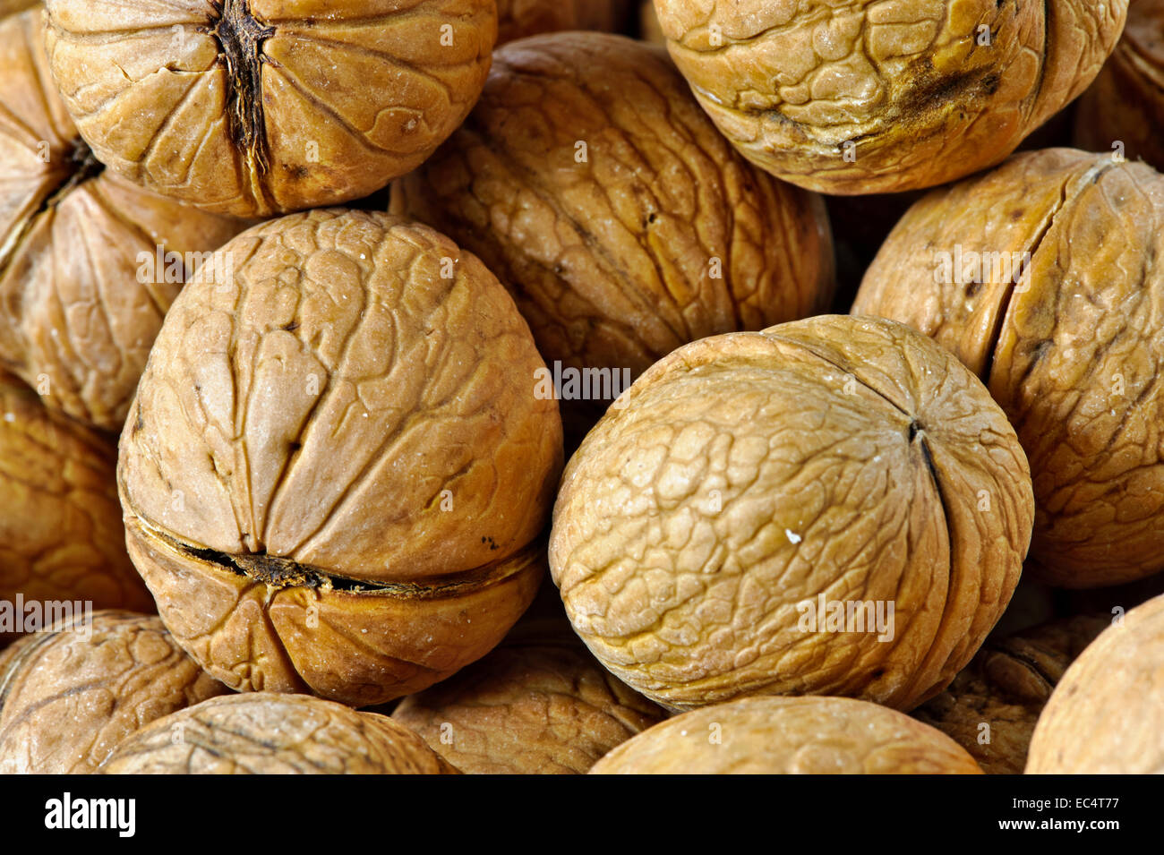 Un grand nombre de noix dans closeup Banque D'Images
