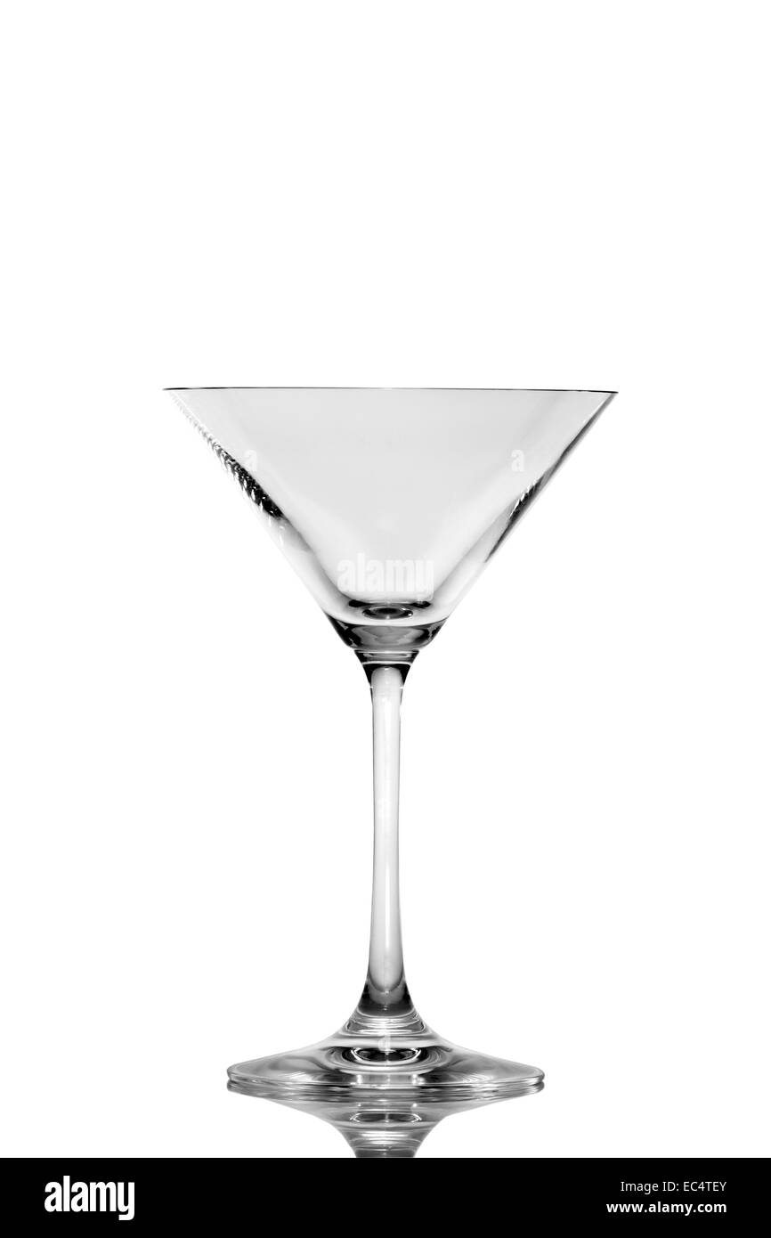 Verre à Martini vide isolated on white Banque D'Images