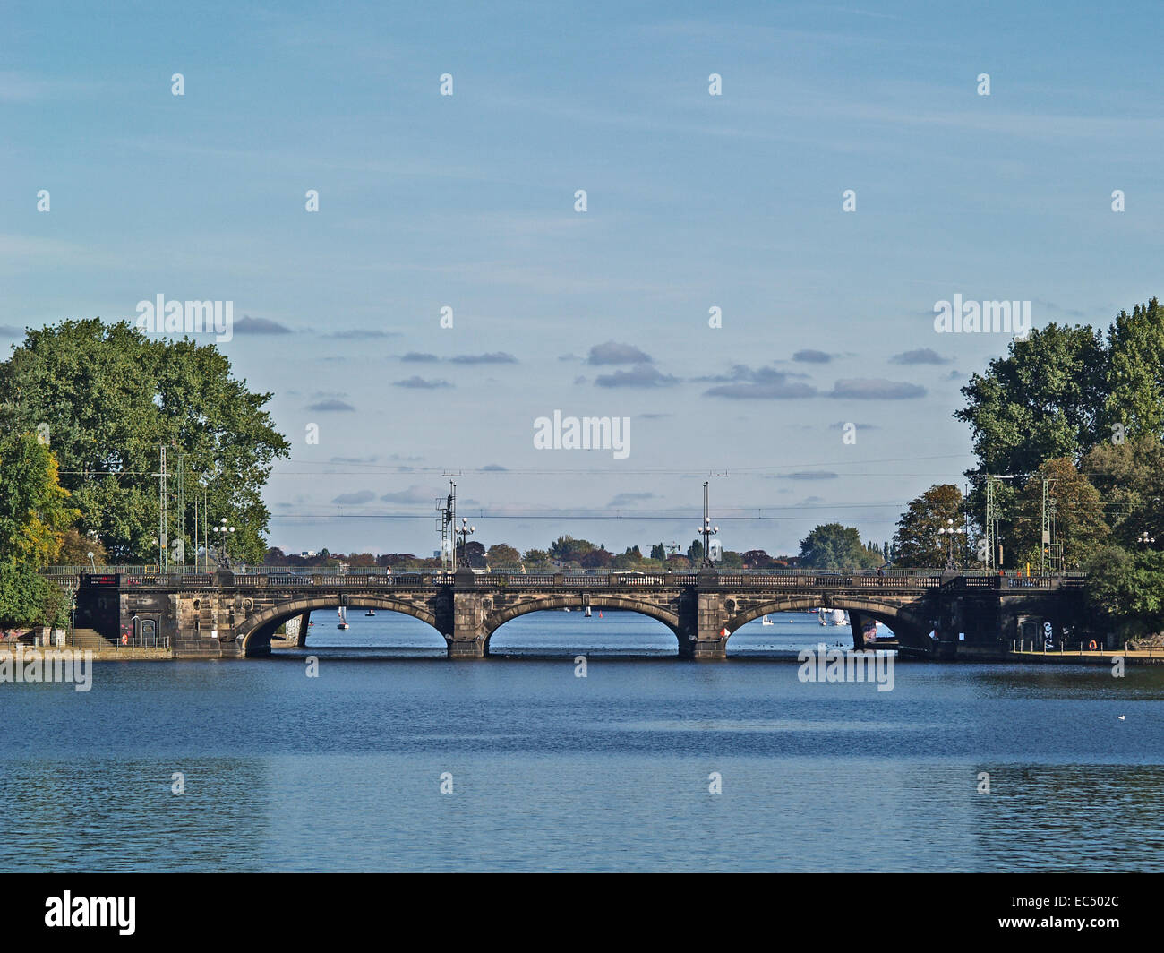 Pont Lombard à Hambourg, Allemagne, Europe Banque D'Images