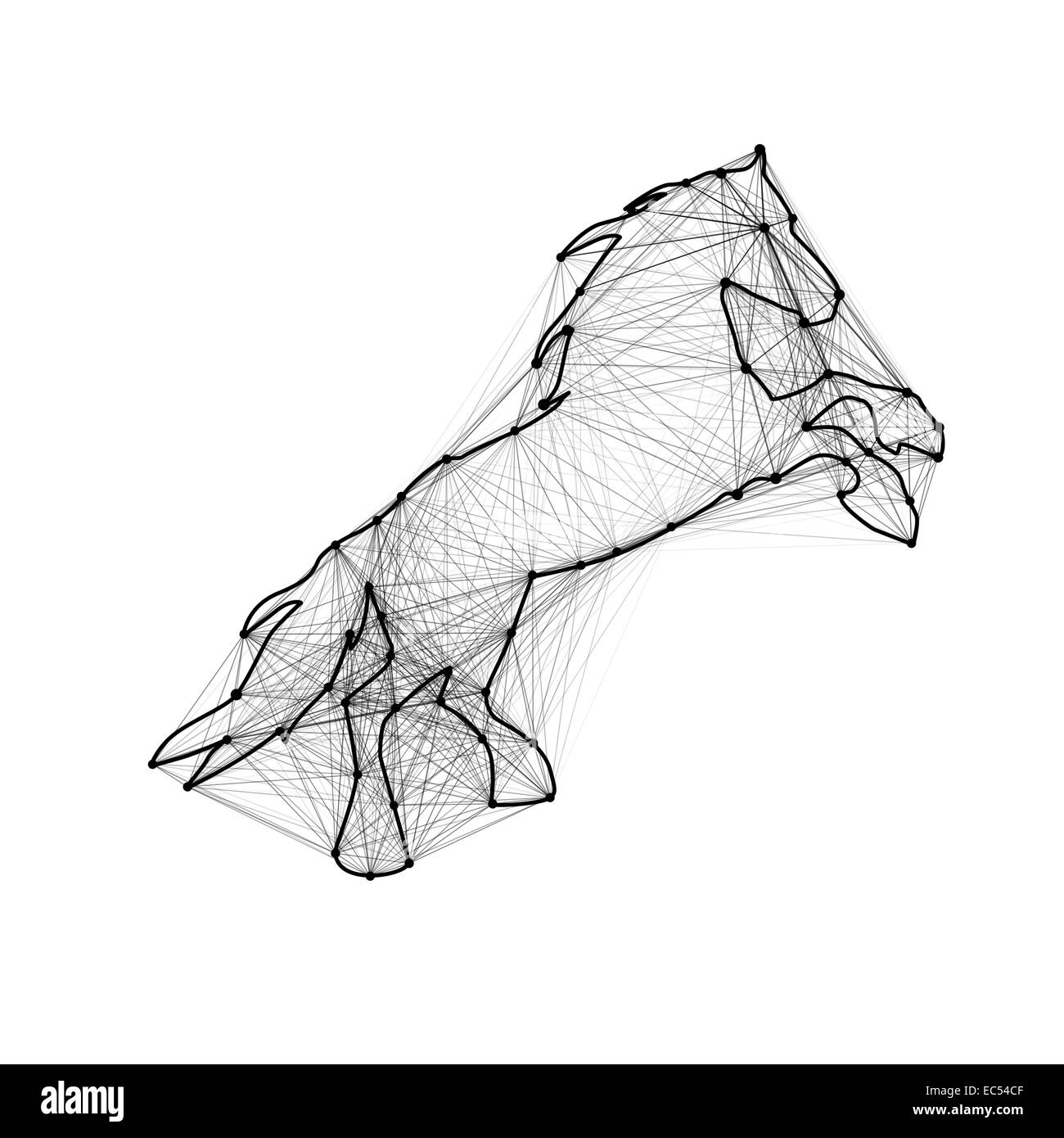 Ligne abstraite Magic horse. Points connectés Banque D'Images