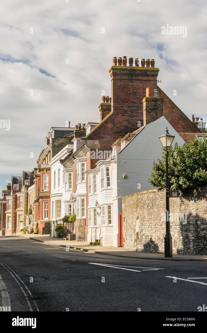 Partie de Maltravers Street, Arundel, Sussex de l'Ouest, le sud de l'Angleterre. Banque D'Images