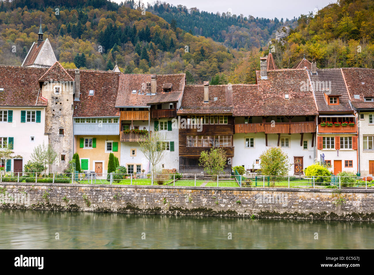 Saint-Ursanne, Canton du Jura, Suisse, Europe. Banque D'Images