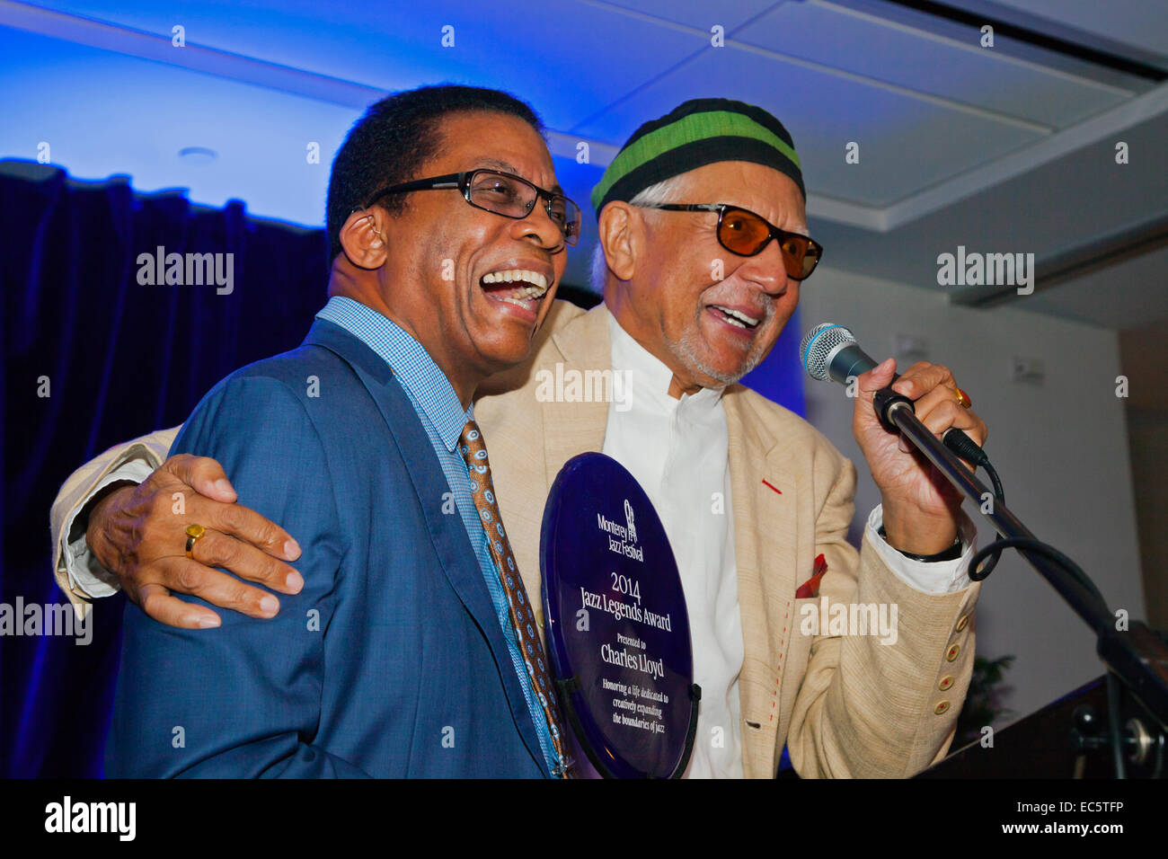 HERBIE HANCOCK présente le JAZZ 2014 Prix Légendes de Charles Lloyd au FESTIVAL DE JAZZ DE MONTEREY 57 GALA ANNUEL Banque D'Images