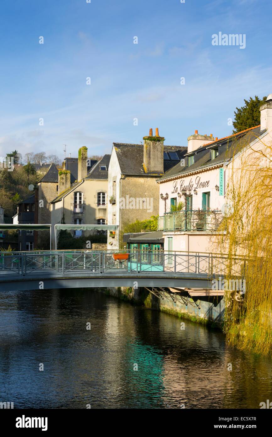 Rivière de l'Isole, Quimperlé, Finistère, Bretagne, France, Europe Banque D'Images