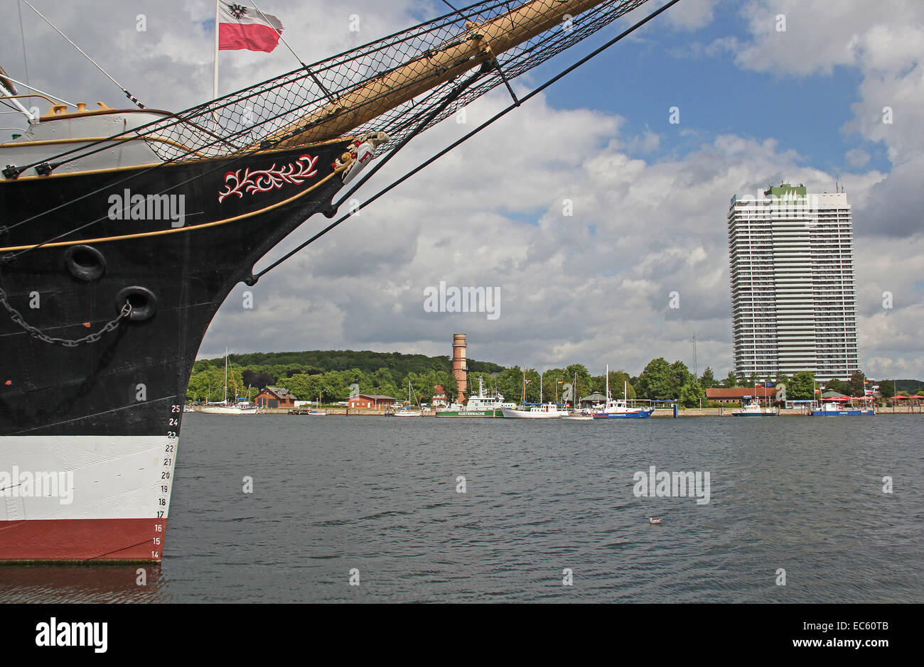 Voilier Passat, ancien phare, Travemünde Banque D'Images