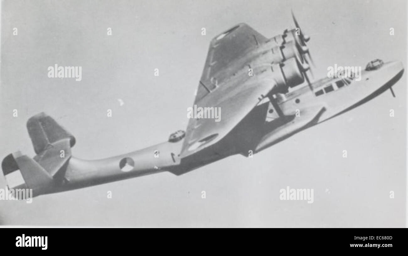 Photographie du Dornier Do 24, hydravion allemand de la seconde Guerre mondiale, appartenant à la collection Charles Daniels, conservé dans les archives de la SDASM. Banque D'Images