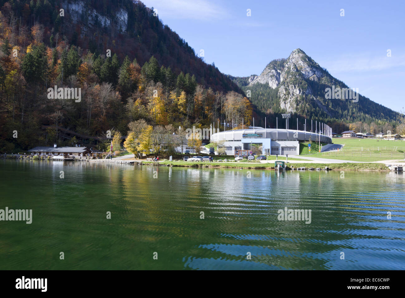 Piste de bobsleigh de Koenigssee, Schoenau am Koenigssee, Berchtesgaden-campagne, Haute-Bavière, Bavaria, Germany, Europe Banque D'Images