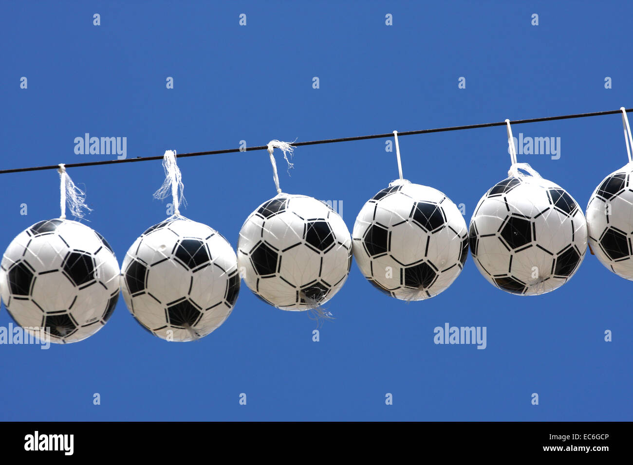 Ballons de football Banque D'Images