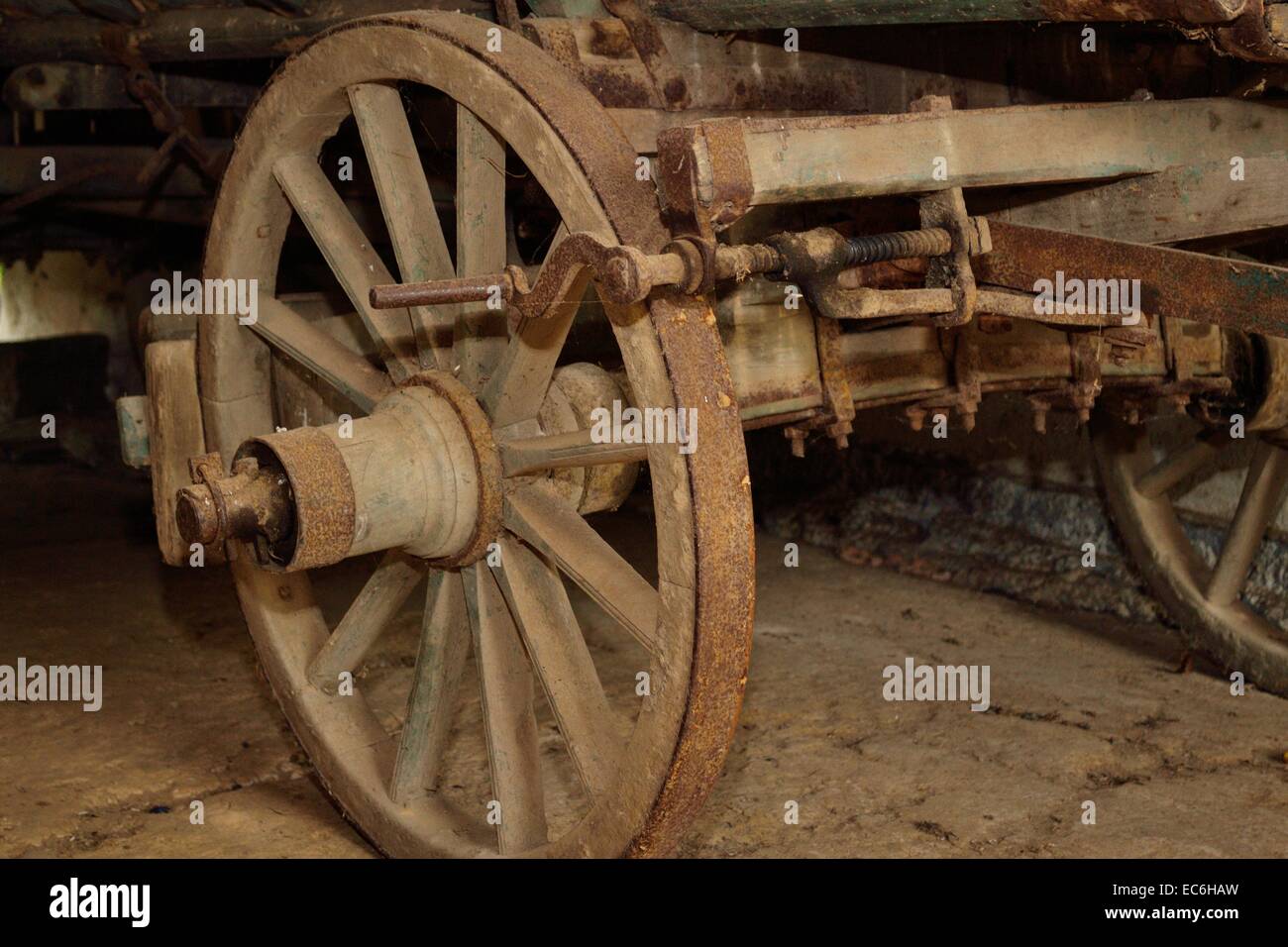 Détail d'un vieux camion échelle en bois Banque D'Images