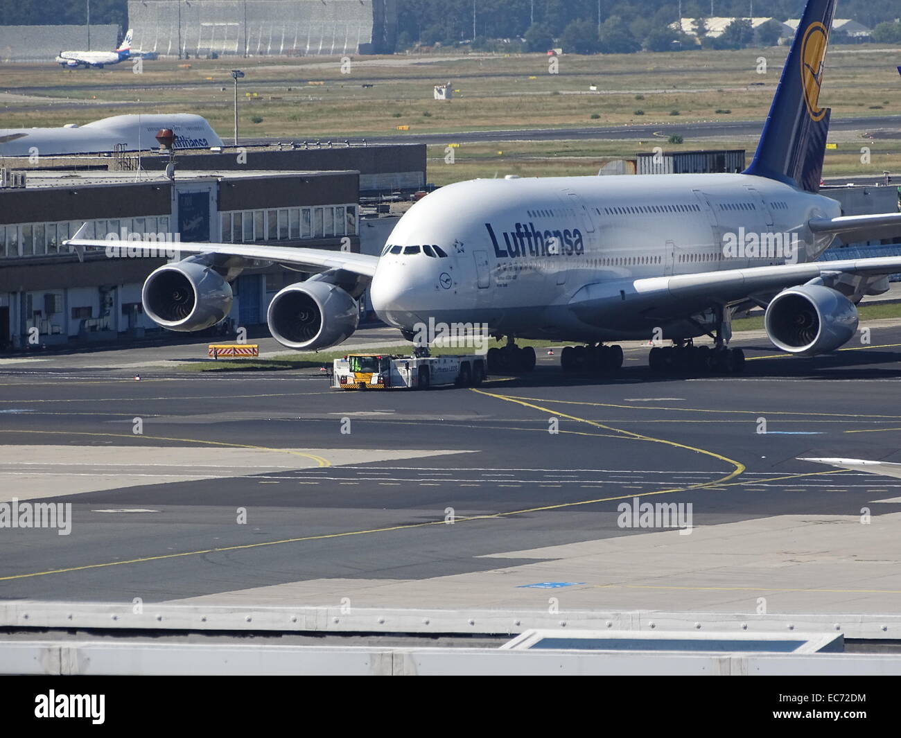 Aéroport Frankfurt Allemagne Airbus 380-800 Banque D'Images