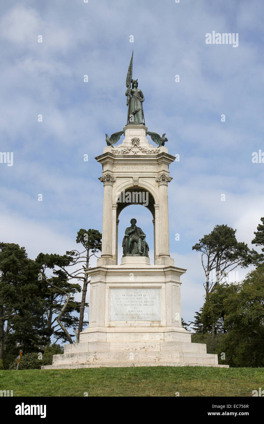 Francis Scott Key Monument, Music Hall, le Golden Gate Park, San Francisco, California, United States, Amérique du Nord. Banque D'Images