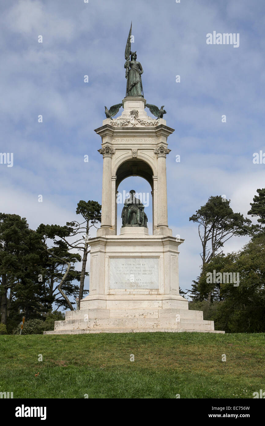 Francis Scott Key Monument, Music Hall, le Golden Gate Park, San Francisco, Californie Banque D'Images