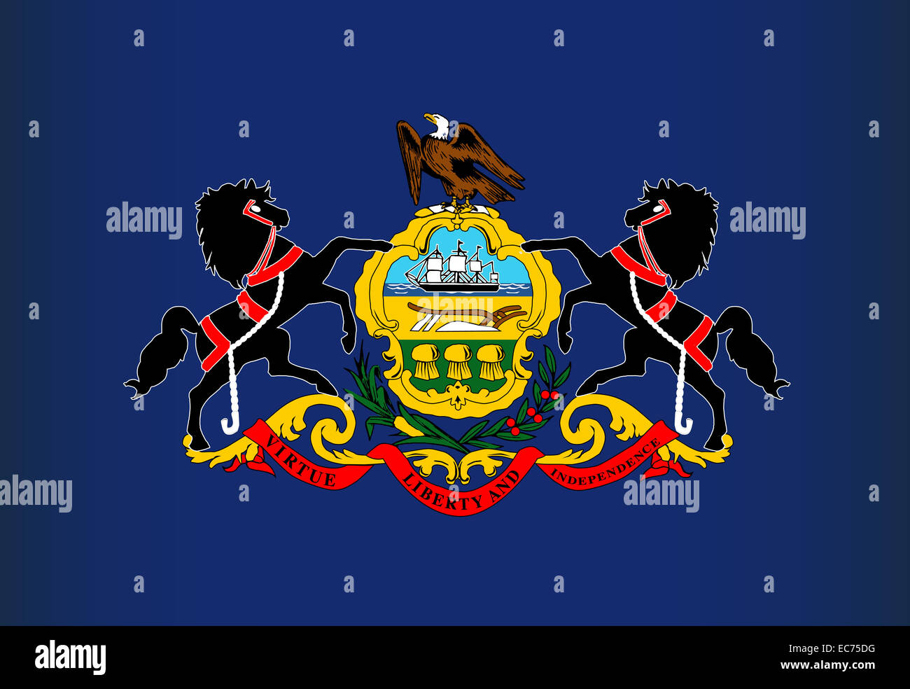 Drapeau de l'état de Pennsylvanie, USA Banque D'Images