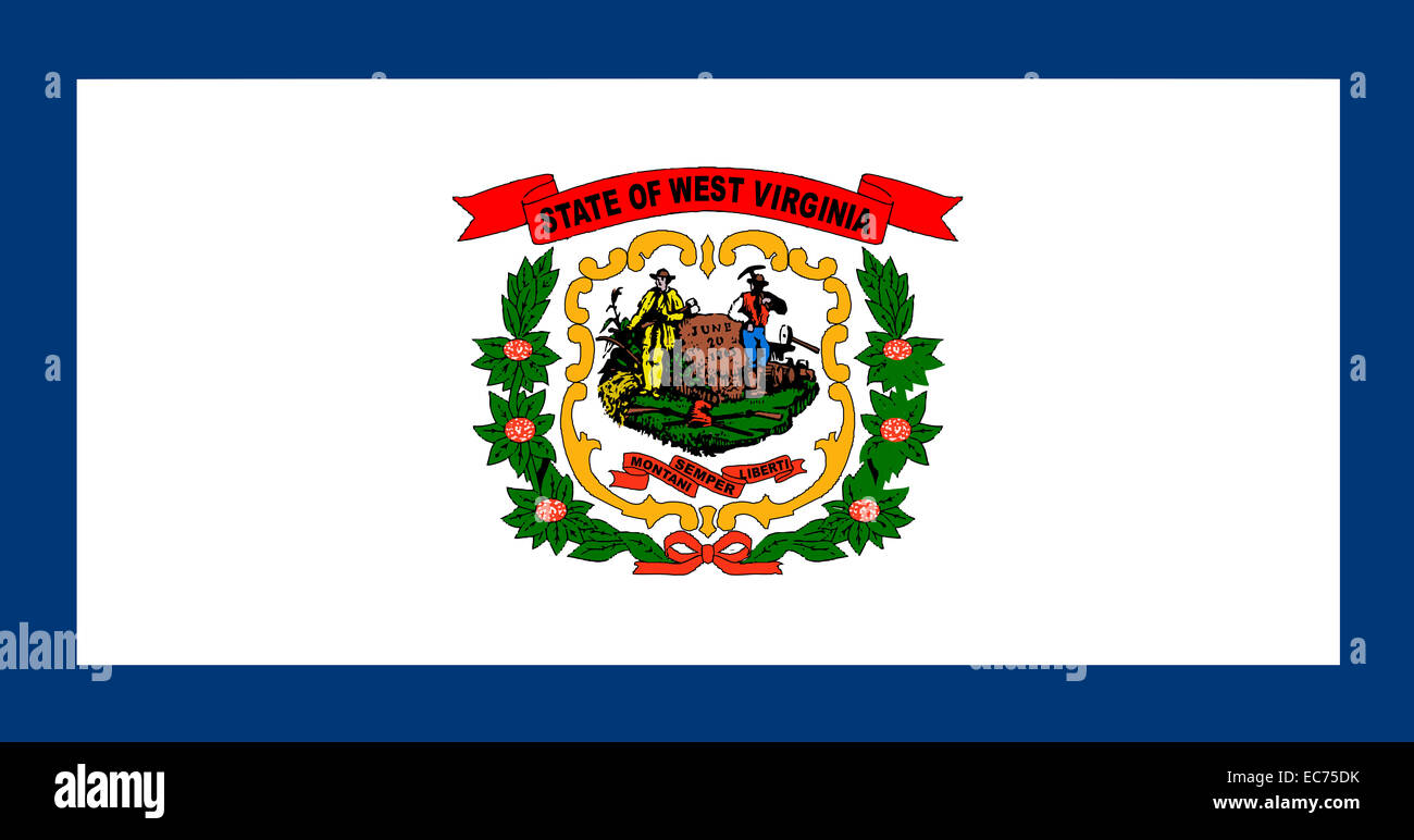 Le drapeau de l'état de West Virginia USA Banque D'Images