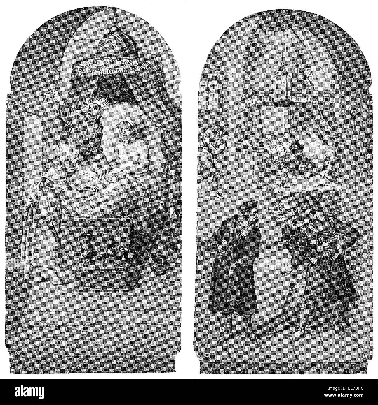 Le bon et le chirurgien de mercenaires, l'Allemagne, 16ème siècle, Banque D'Images