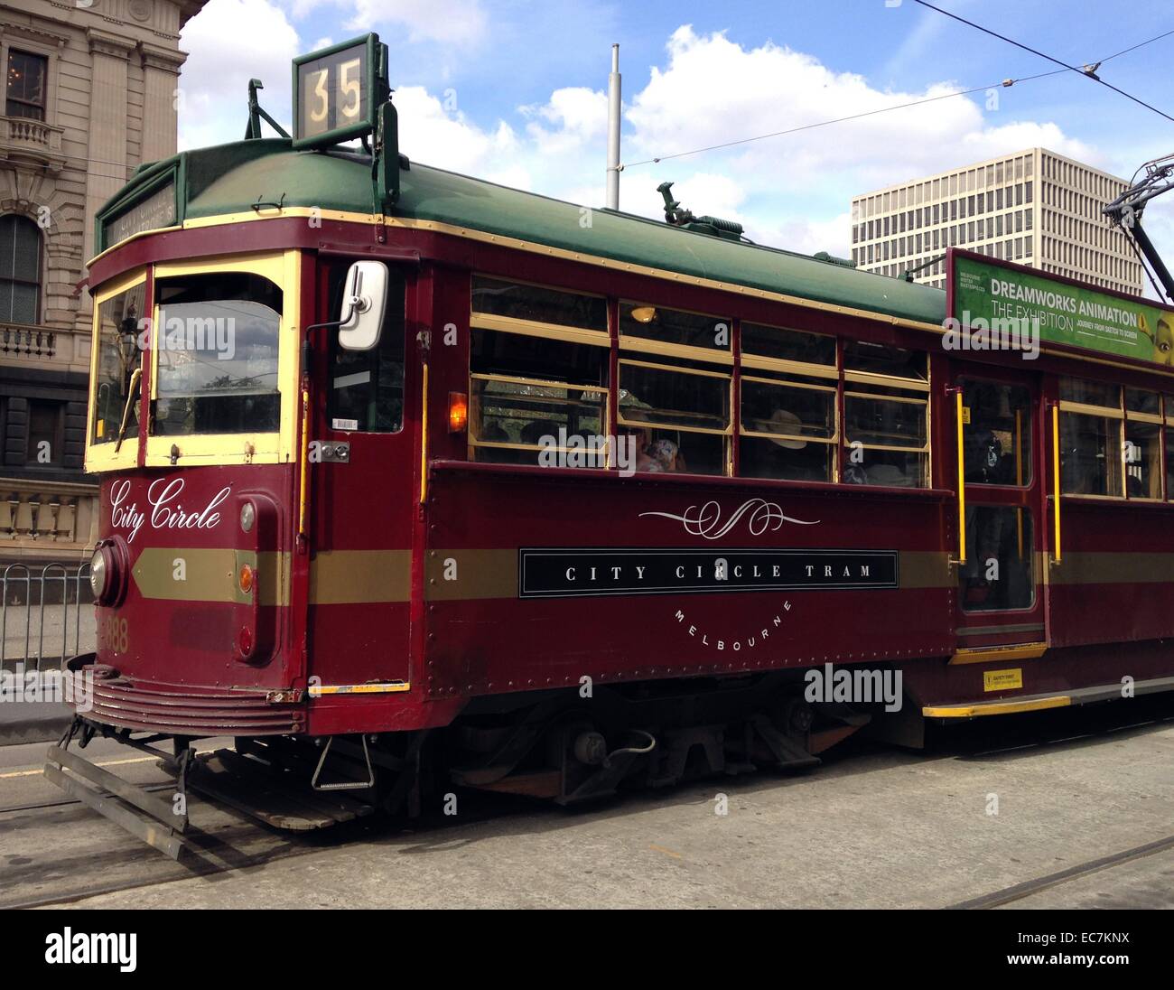 (Gratuit) City Circle tram Melbourne, Victoria Banque D'Images