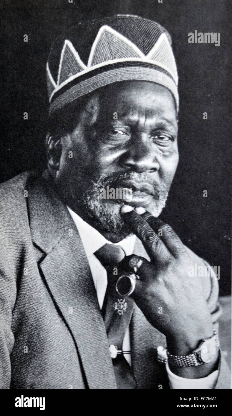 Jomo Kenyatta a été le chef du Kenya depuis l'indépendance en 1963 à sa mort en 1978, d'abord comme premier ministre et ensuite comme président. Il est considéré comme le père fondateur de la nation kényane Banque D'Images