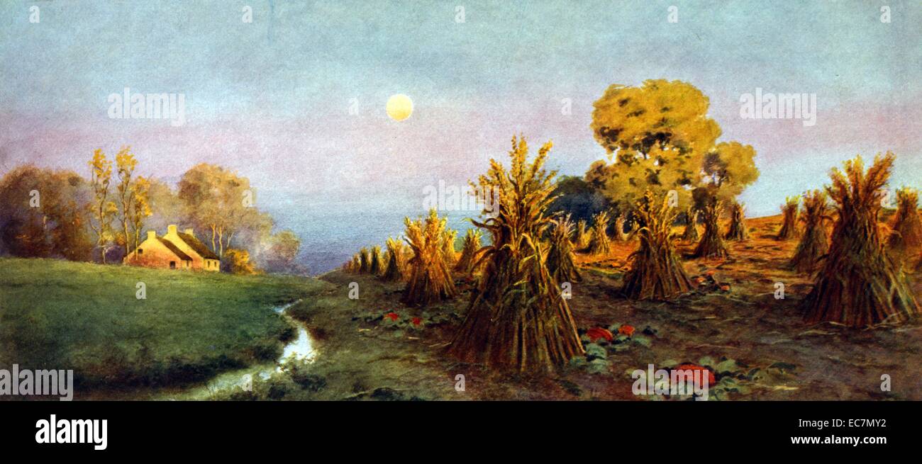 La générosité de la nature, champ de maïs chocs dans une peinture par E. Lamasure Banque D'Images