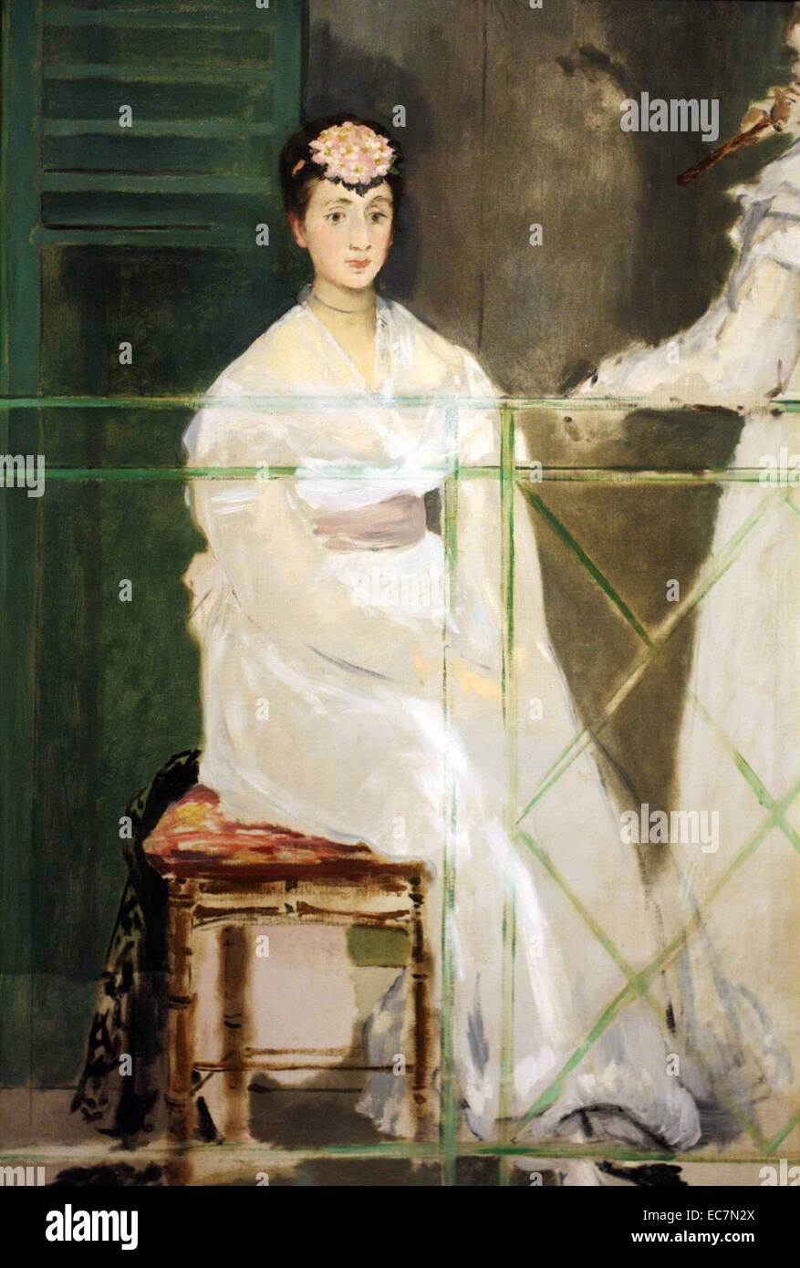 Edouard Manet (1832-1883) Portrait de Mademoiselle Noël. Ce portrait a été peint à l'automne de 1868. Elle est étroitement liée avec l'un des plus grands chefs-d'œuvre de Manet, le balcon, exposé à Paris est 1869 et maintenant dans le musée d'Orsay. Banque D'Images