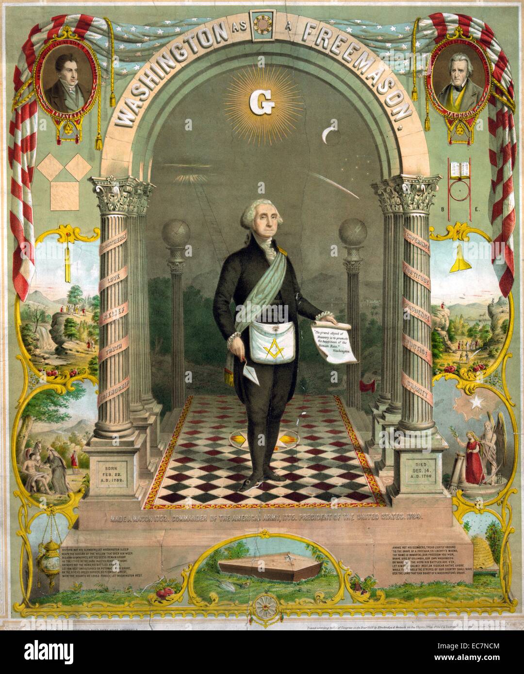 Washington comme un franc-maçon. George Washington en tenue maçonnique ...