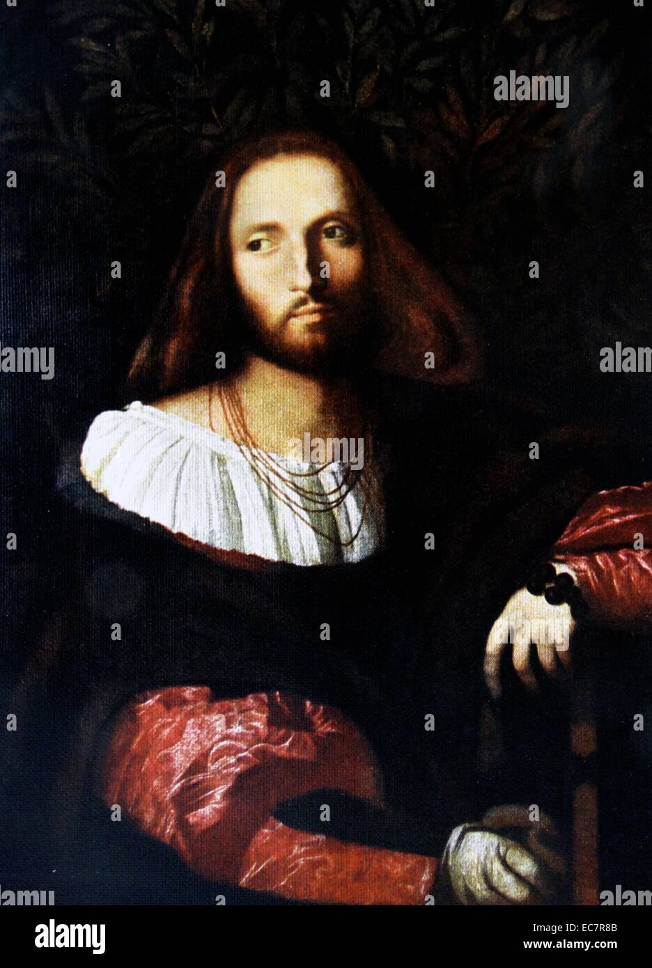 Portrait d'un poète (Ludovico Ariosto), ch. 1516. par Jacopo Palma le Vieux, l'ancien (1480-1528). Ludovico Ariosto - 1474 6 juillet 1533 était un poète italien. Banque D'Images