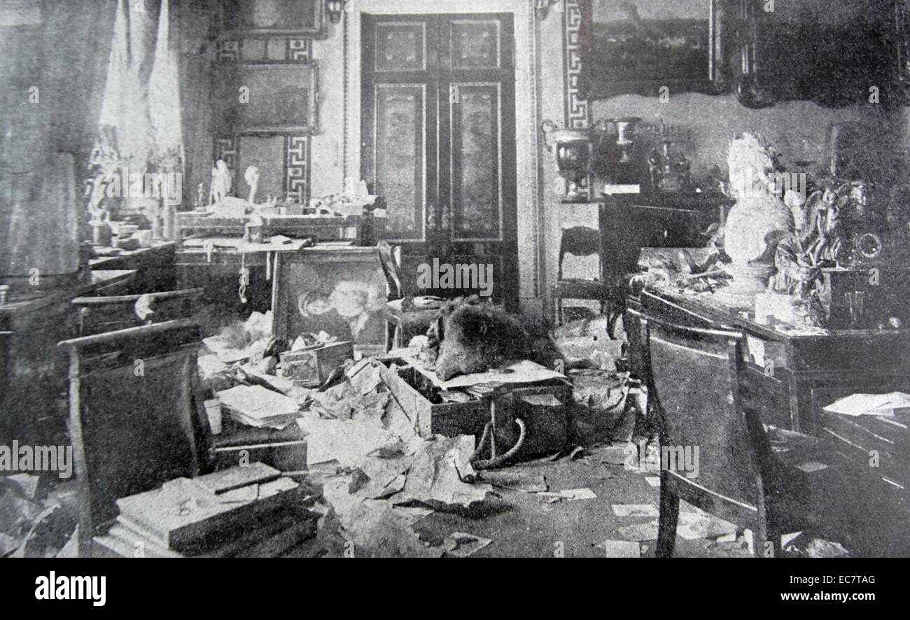 Bureau du tsar Nicolas II de Russie, pillée pendant la révolution russe 1917 Banque D'Images