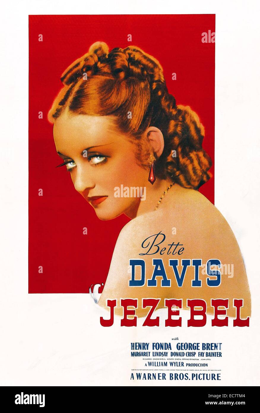 Jézabel est un drame romantique américain de 1938 réalisé par William Wyler. Il raconte l'histoire d'une femme du sud dont les actions lui a coûté l'homme qu'elle aime. Avec Bette Davis et Henry Fonda. Banque D'Images