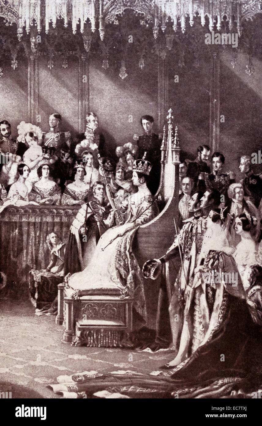 Le couronnement de la reine Victoria de Grande-Bretagne a eu lieu le 28 juin 1838 Banque D'Images