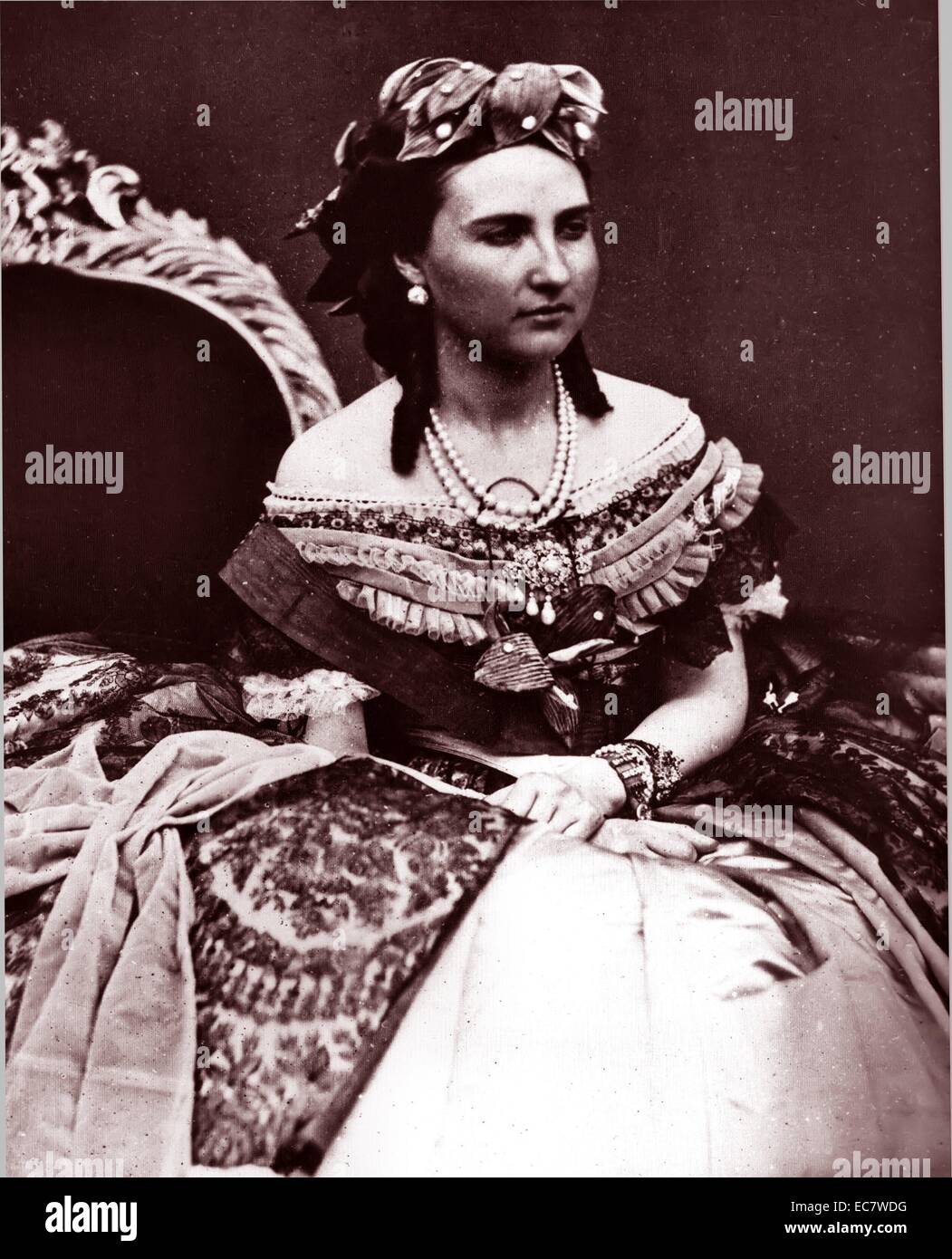 Carlota du Mexique, née Charlotte de Belgique a été l'impératrice consort de l'Empereur Maximilien I du Mexique, l'ex Archiduc d'Autriche. Elle était la seule fille du Roi Léopold Ier de Belgique et de sa seconde épouse, la princesse Louise d'Orléans. Banque D'Images