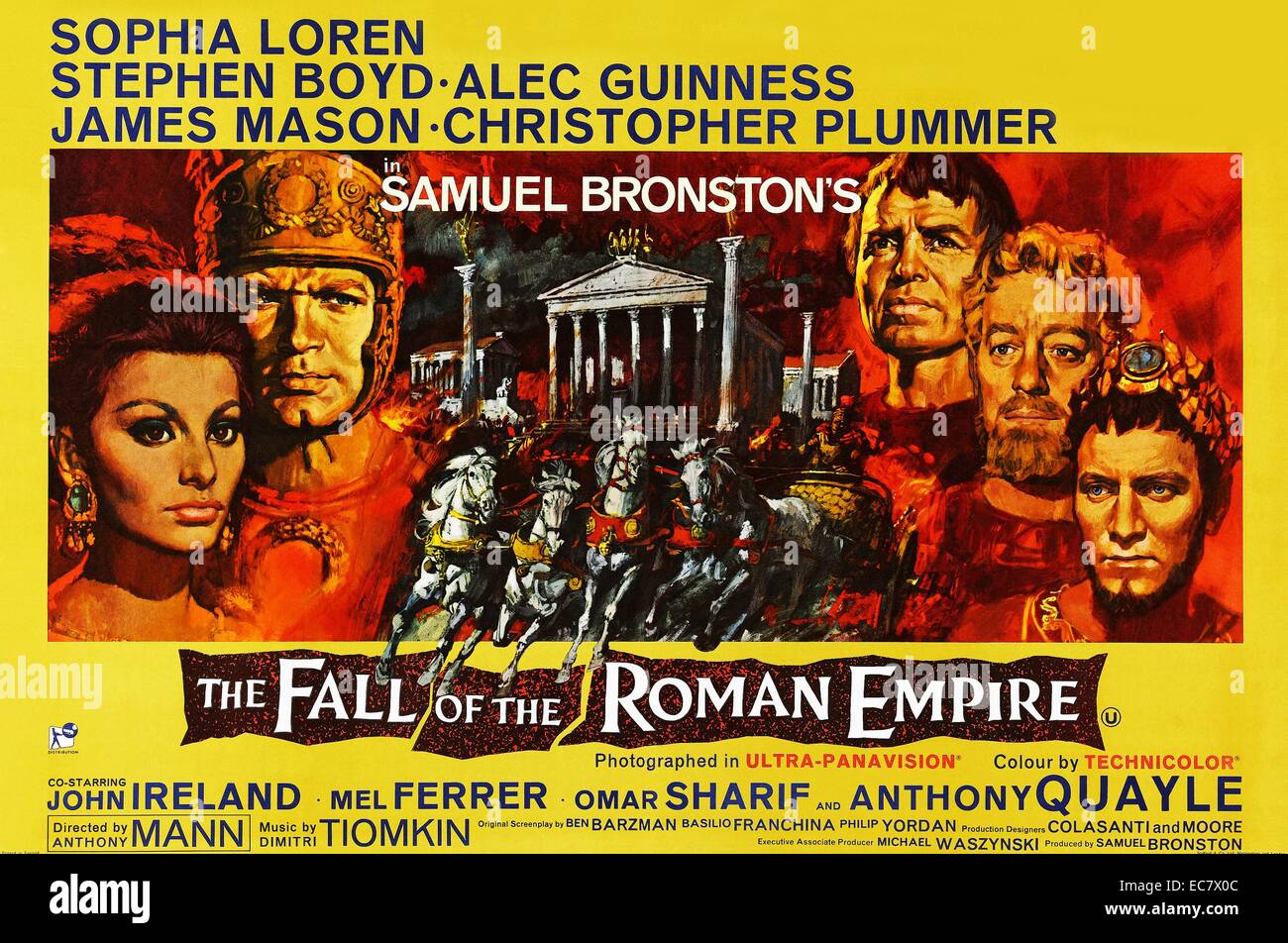La chute de l'Empire romain (1964) film d'action sur les débuts de la chute de l'Empire romain. Stars : Sophia Loren, Stephen Boyd, Alec Guinness Banque D'Images