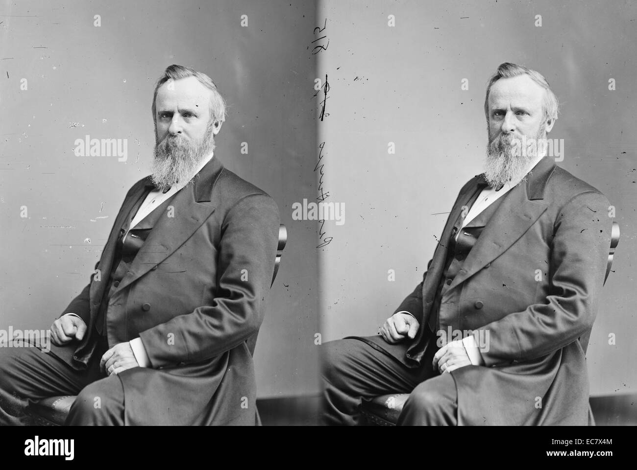 Le président Rutherford B. Hayes. Hayes a été le 19e président des États-Unis. En tant que président, il a supervisé la fin de la Reconstruction, a commencé les efforts qui ont conduit à la réforme de la fonction publique, et tenté de concilier les divisions à gauche plus de la guerre civile et la reconstruction. Banque D'Images