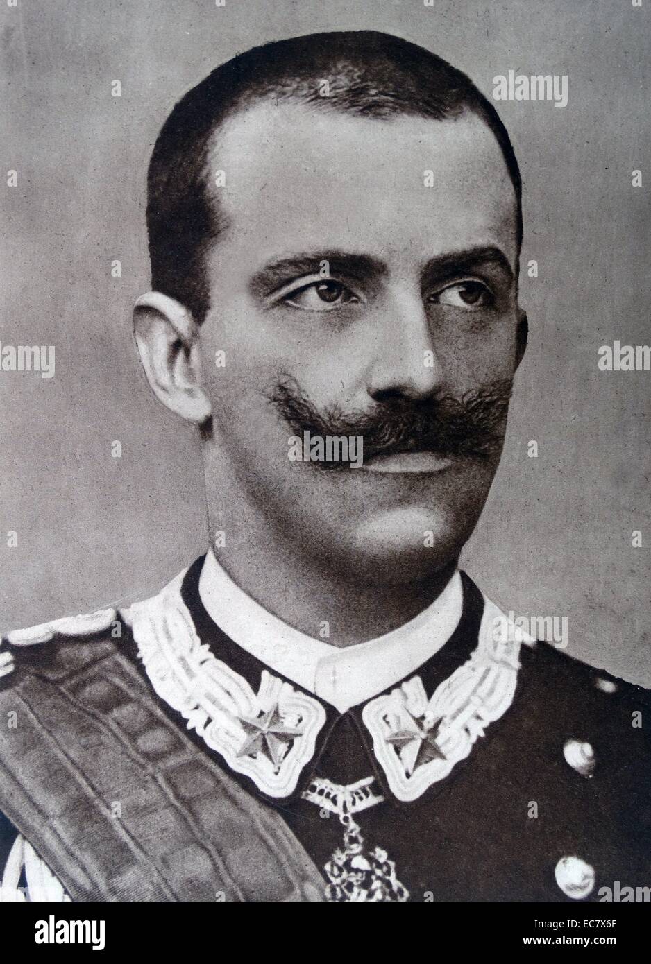 Victor Emmanuel III 1869 - 28 décembre 1947. Roi d'Italie (29 juillet 1900 - 9 mai 1946), représenté à la Première Guerre mondiale 1915 Banque D'Images