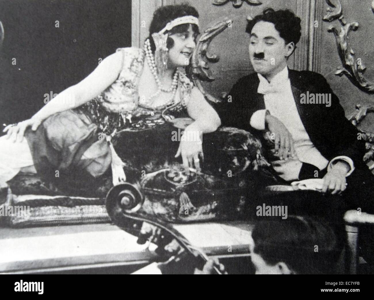 Charlie Chaplin dans "Une nuit en London Music Hall', 1913. Banque D'Images