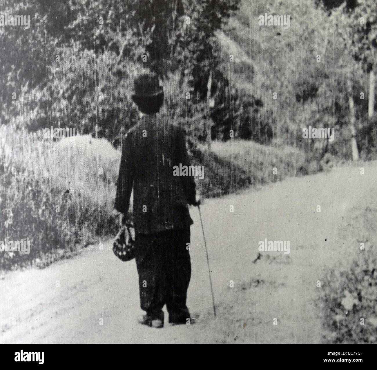 Charlie Chaplin est venu en Amérique en 1913 avec Fred from's 'Une nuit dans une troupe de music-hall'. Banque D'Images