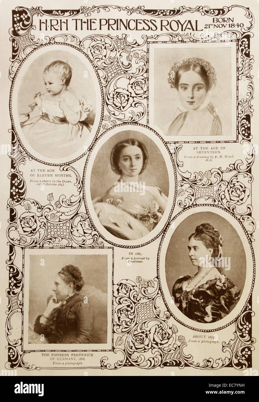 Montage de portraits de Victoria, princesse royale (1840 - 5 août 1901) l'aîné des enfants de la reine Victoria du Royaume-Uni et du Prince Albert. Elle est devenue l'Impératrice allemande par le mariage à l'empereur allemand Frédéric III. Banque D'Images