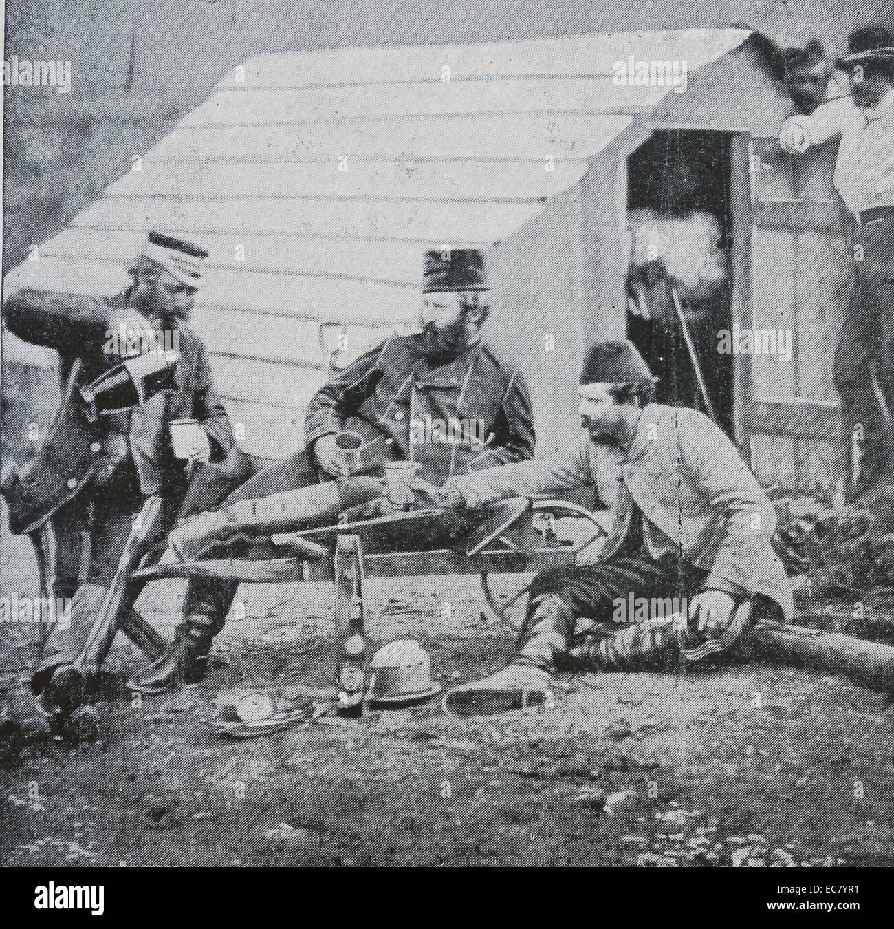 Des officiers britanniques pendant la guerre de Crimée 1854 Banque D'Images